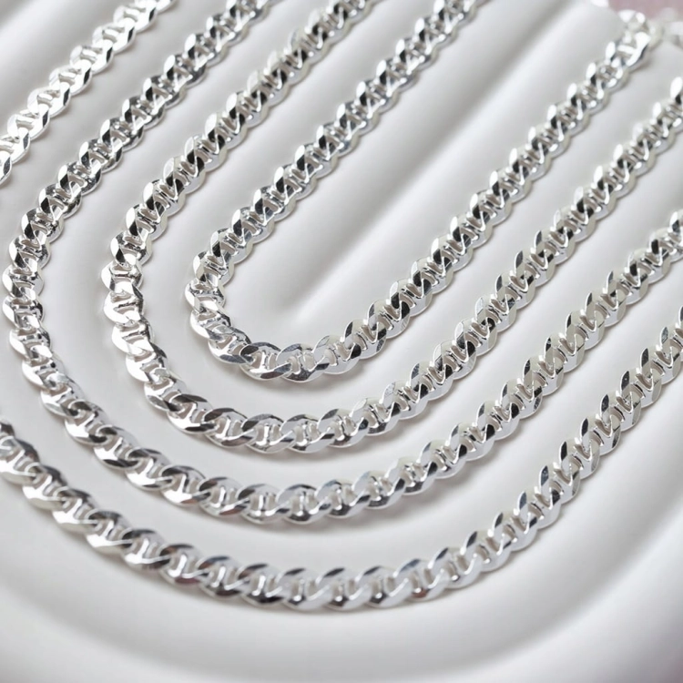 Solidny karabińczyk i cechy probiercze srebrny łańcuszek Gucci Amazyt