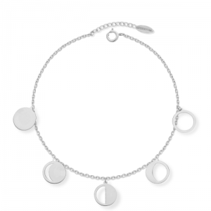 Bransoletka srebrna rodowana fazy księżyca pr.925