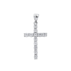 Krzyżyk srebrny z cyrkoniami pr.925.