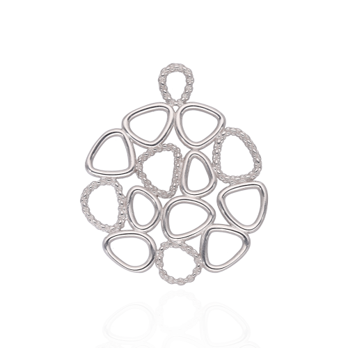 Srebrna zawieszka geometryczna spirala rodowana próby 925 Amazyt