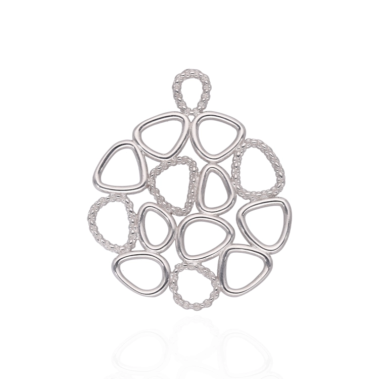Srebrna zawieszka geometryczna spirala rodowana próby 925 Amazyt