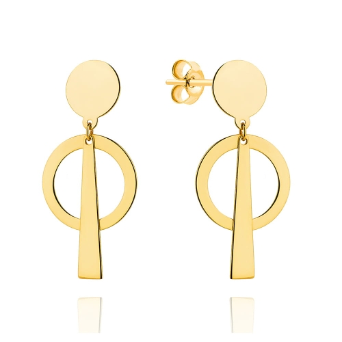 Amazyt-Kolczyki -złote- wiszące -585-GS-K-0008