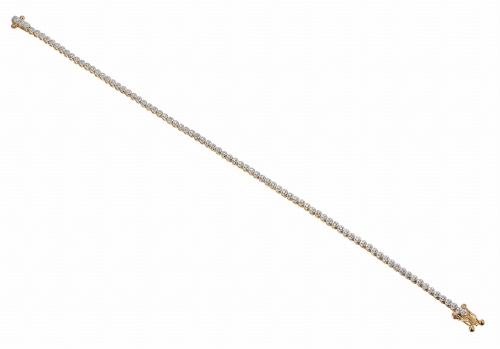 Złota bransoletka próby 585 z naturalnymi diamentami 0.27 ct i zapięciem szufladkowym Amazyt