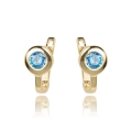Amazyt-kolczyki- zlote- z- niebieską- cyrkonią- 585-AK-K0041-1