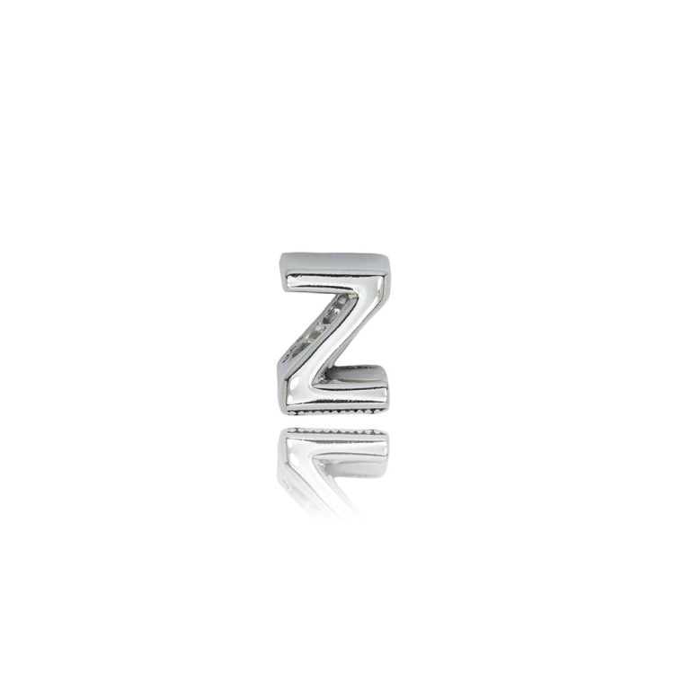 Srebrna zawieszka modułowa charms literka Z próby 925 Amazyt