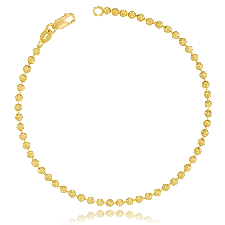 Złota bransoletka z diamentowanymi kulkami złoto 585 19.50 cm 0.20 cm Amazyt