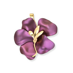 Srebrna zawieszka pozłacana kwiat z tytanem