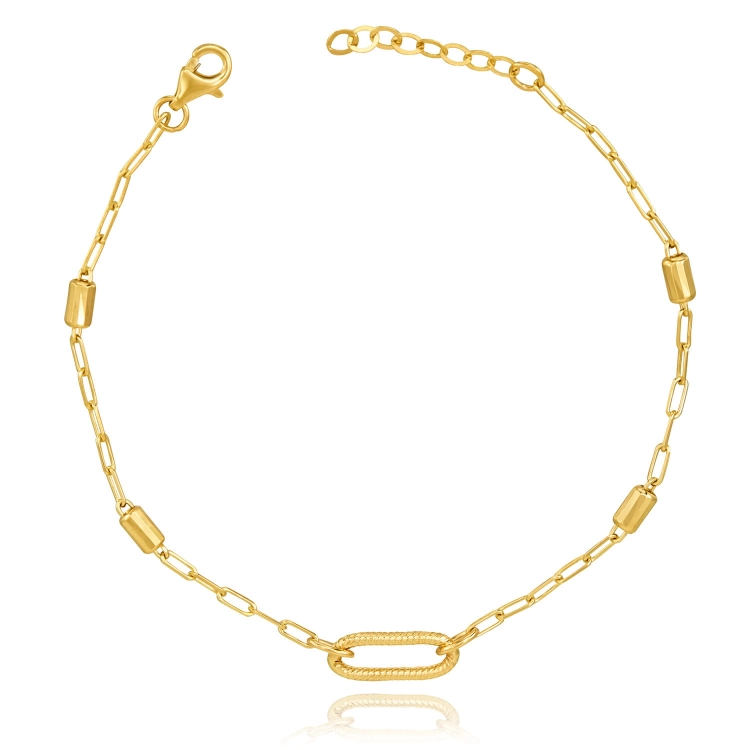 Złota bransoletka elegancka złoto 585 17.00+2.00 cm 0.57 cm Amazyt