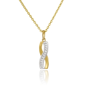 Złota zawieszka z cyrkoniami