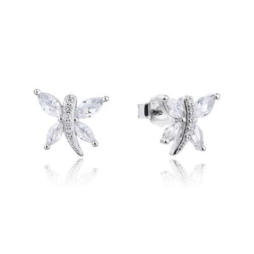 Srebrne kolczyki ważki z cyrkoniami pr. 925 Amazyt