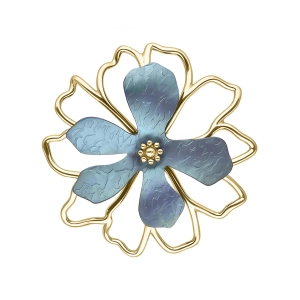 Srebrna zawieszka pozłacana kwiat z tytanem