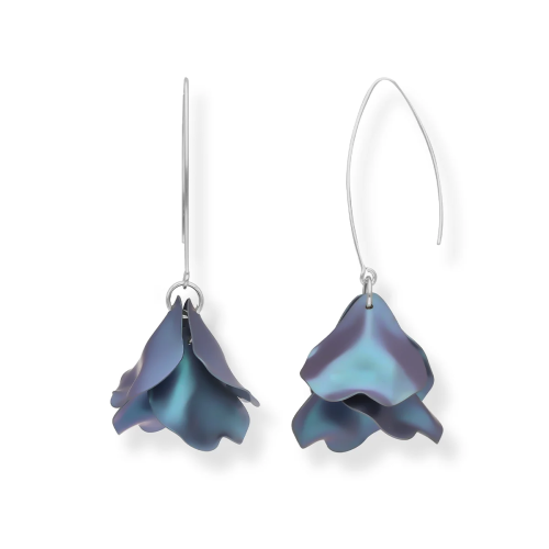 Kolczyki srebrne z tytanem amazyt1