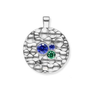 Zawieszka srebrna oksydowana z kolorowymi cyrkoniami