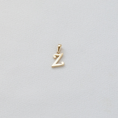 Zbliżenie na detale: Złota zawieszka literka Z z cyrkoniami złoto 585 1.50x0.80 cm Amazyt