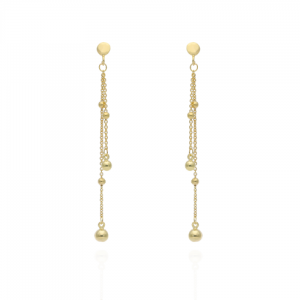 Kolczyki srebrne pozłacane wiszące kuleczki pr.925