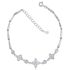 Bransoletka srebrna z koniczynkami