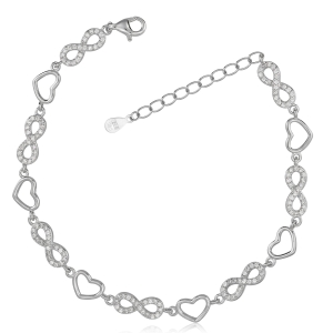 Bransoletka srebrna z cyrkoniami