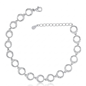 Bransoletka srebrna z cyrkoniami