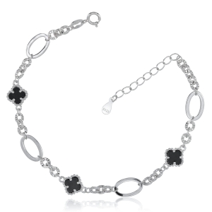 Bransoletka srebrna z koniczynkami