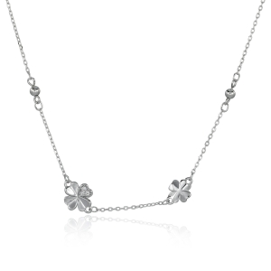 Naszyjnik srebrny z koniczynkami