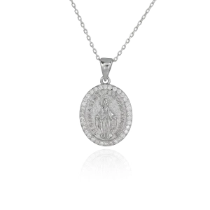 Medalik srebrny z cyrkoniami