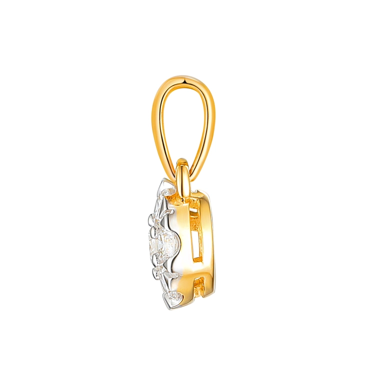 Detal zawieszki z brylantami lab-grown 0.34 ct próba 585 Amazyt