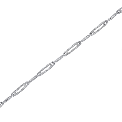 Srebrna bransoletka z cyrkoniami wieczorowa srebro 925 16.00+3.00 cm Jubiler Amazyt