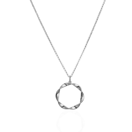 Srebrny naszyjnik minimalistyczne kółko ring rodowany próby 925 Amazyt