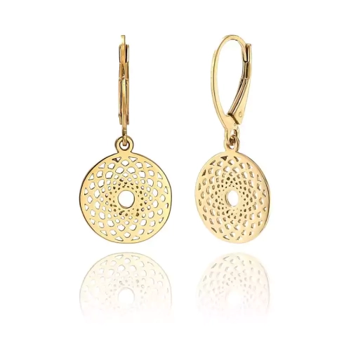 Srebrne kolczyki rozetką pozłacane 24 ct. pr. 925 Amazyt
