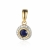Złota zawieszka próby 585 z naturalnym szafirem 0.23 ct i diamentami Amazyt