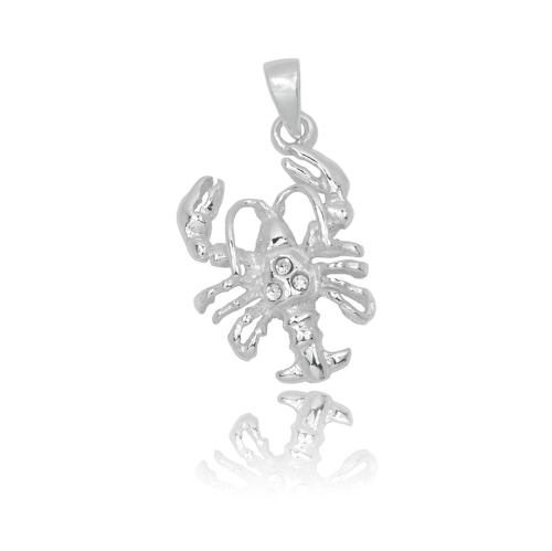 Srebrna zawieszka znak zodiaku Rak z cyrkoniami próby 925 Amazyt