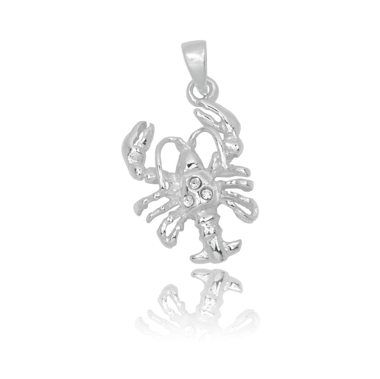 Srebrna zawieszka znak zodiaku Rak z cyrkoniami próby 925 Amazyt