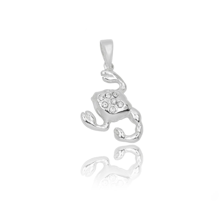 Srebrna zawieszka znak zodiaku Skorpion z cyrkoniami próby 925 Amazyt