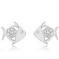 Kolczyki srebrne rybki z cyrkoniami pr.925 Amazyt-1