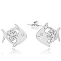 Kolczyki srebrne rybki z cyrkoniami pr.925 Amazyt-2