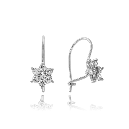 Amazyt-Kolczyki srebrne kwiatuszki z cyrkoniami-TD-K046