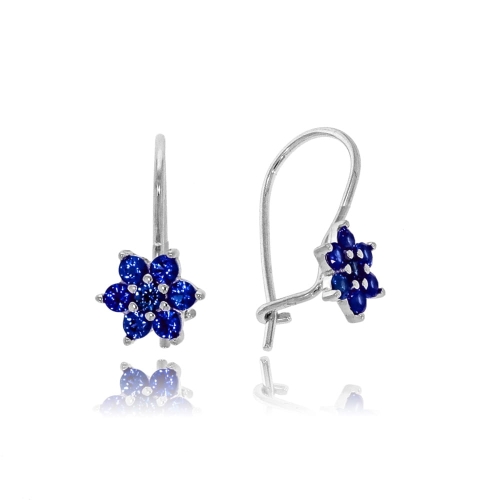 Amazyt-Kolczyki srebrne kwiatuszki z cyrkoniami-TD-K048