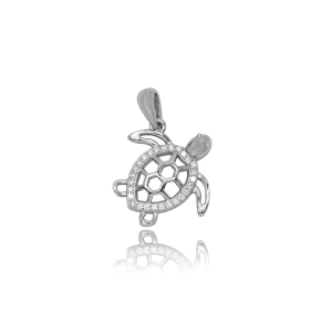 Srebrna zawieszka "żółw" z cyrkoniami pr.925.